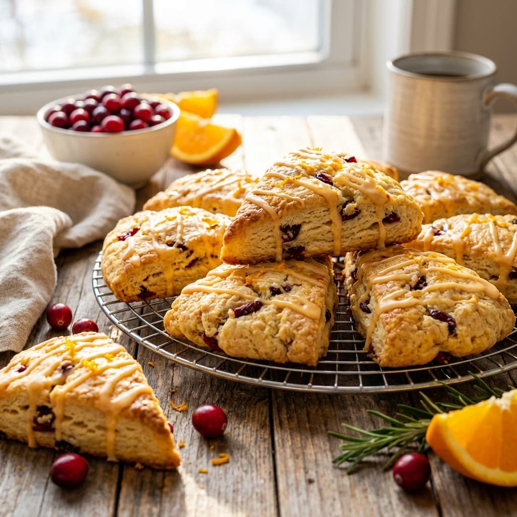 Buttery Cranberry Orange Scones