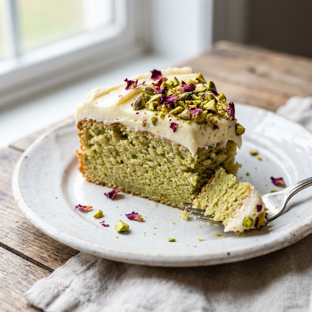 Slice of Sarah Ait dahan's Easy Pistachio Cake